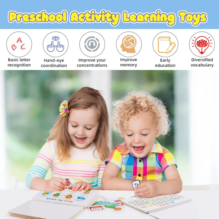 Montessori Preschool Learning Activities Busy Book - Workbook Activity Binder / Toys for Toddlers, Autism Learning Materials and Tracing Coloring Book - Image 5