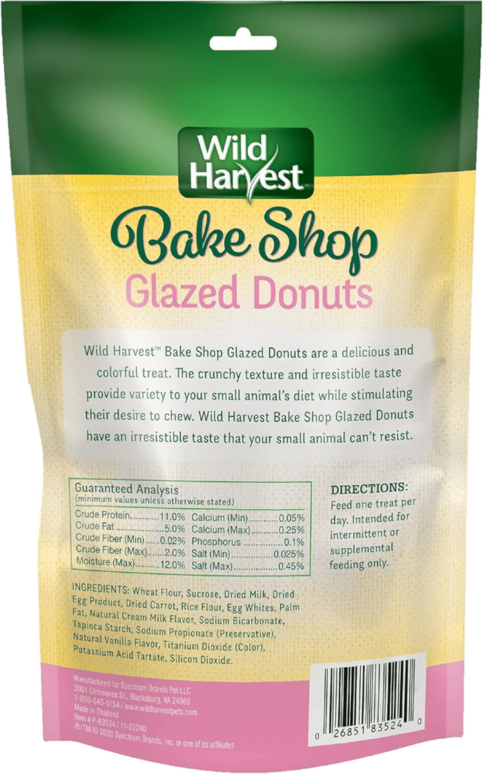 Food and Unique Edible Treats for Guinea Pigs, Hamsters, Gerbils, and Adult Rabbits, Glazed Donuts, 0.14 Pounds, 2.2 Ounce (Pack of 1) - Image 2