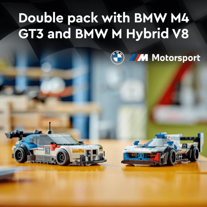 Speed Champions BMW M4 GT3 & BMW M Hybrid V8 Race Cars, BMW Toy for Kids with 2 Buildable Models and 2 Driver Minifigures, Car Toy Birthday Gift Idea for Boys and Girls Ages 9 and Up, 76922 - Image 2