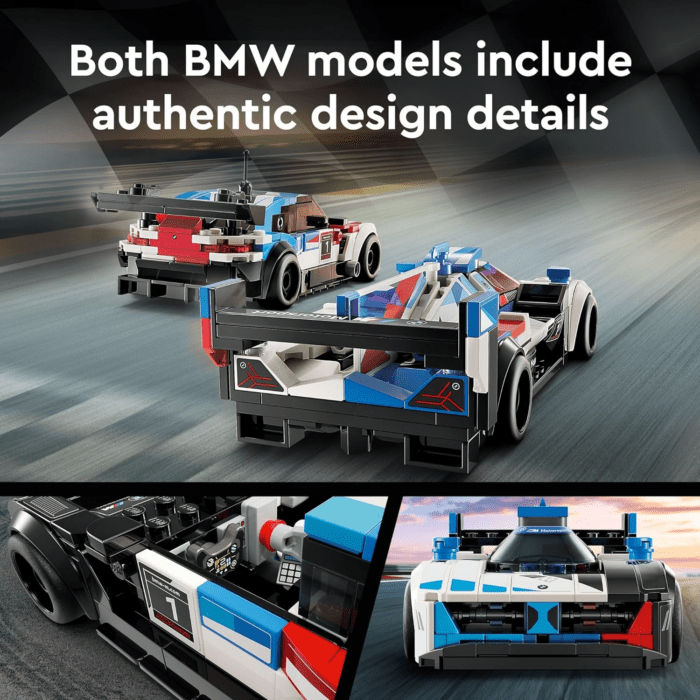 Speed Champions BMW M4 GT3 & BMW M Hybrid V8 Race Cars, BMW Toy for Kids with 2 Buildable Models and 2 Driver Minifigures, Car Toy Birthday Gift Idea for Boys and Girls Ages 9 and Up, 76922 - Image 4