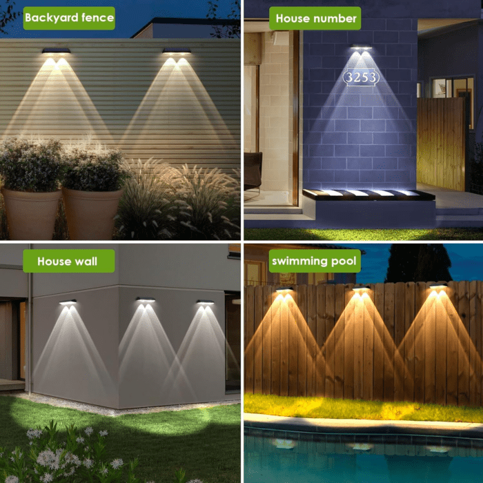 Solar Fence Lights Outdoor - 2700/4000/6000K 3 Mode, IP65 Waterproof Fence Solar Lights Outdoor, Solar Deck Lights for Outside, Backyard/Railing/Step/Patio/Deck Fence/Stair Railings and Wall (8 Pack) - Image 6