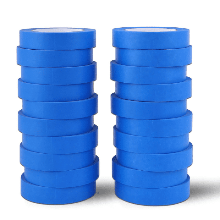 Blue Painters Tape 1 Inch Bulk - Paint Tape 20 Rolls X 1 Inch X 55 Yards - Painter'S Tape Blue Masking Tape for Walls Painting Packing Automotive Home, Total 1100 Yards