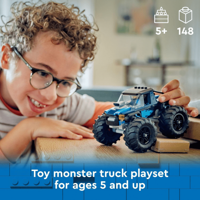 City Blue Monster Truck Off-Road Toy Playset with a Driver Minifigure, Imaginative Toys for Kids, Fun Gift for Boys and Girls Aged 5 Plus, Mini Monster Truck, 60402 - Image 2