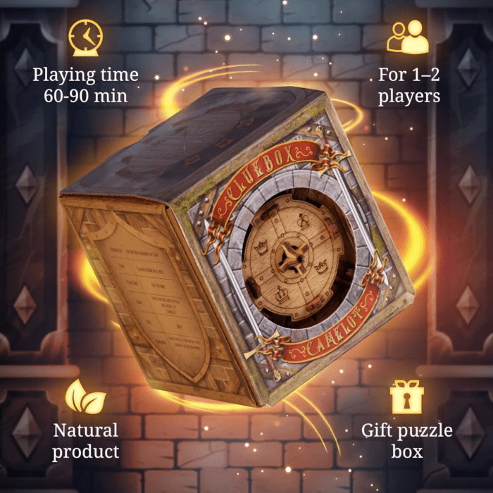 Cluebox - the Trial of Camelot - Escape Room Game - Puzzle Box - 3D Wooden Puzzle - Sequential Puzzle - 3D Puzzles for Adults - Brain Teaser - Birthday Gift Gadget for Men - Money Box - Image 2