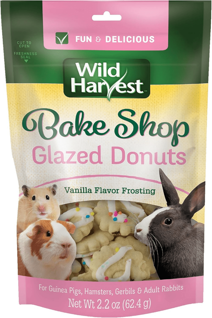 Food and Unique Edible Treats for Guinea Pigs, Hamsters, Gerbils, and Adult Rabbits, Glazed Donuts, 0.14 Pounds, 2.2 Ounce (Pack of 1)