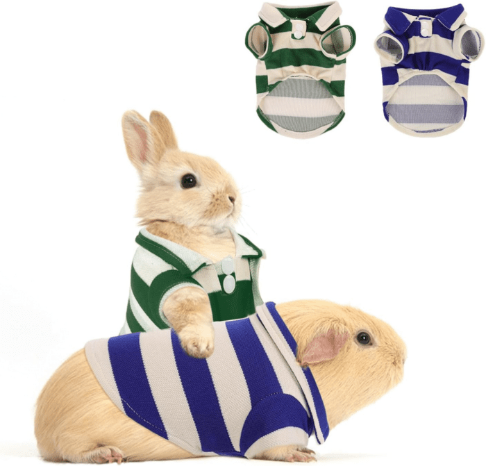 2 Pack Guinea Pig Clothes Rabbit Summer T-Shirt Pet Costume Vest for Small Animal Kitten Ferret Chihuahua Puppy