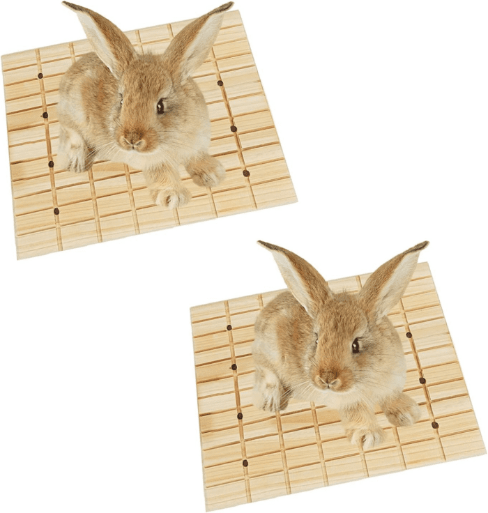 2 Pack Large Rabbit Wooden Scratch Board, Bunny Foot Pad, Teeth Grinding Toys for Small Animal , Claws Scratching Pad Toy and Cage Accessories for Hamster Chinchilla Hedgehog Guinea Pigs(13.7×9.05")