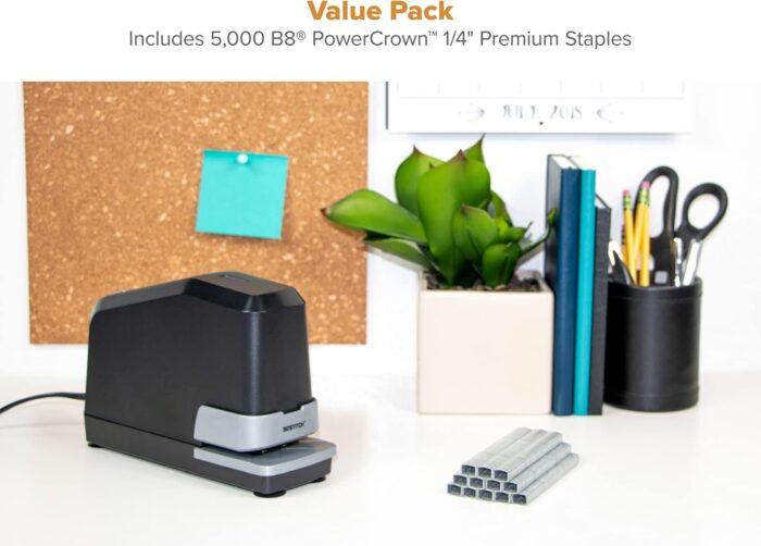 Office Impulse Heavy Duty Electric Stapler Value Pack, 45 Sheet Capacity, Includes 5,000 Staples & Staple Remover, No-Jam, Faster Stapling, Black - Image 4