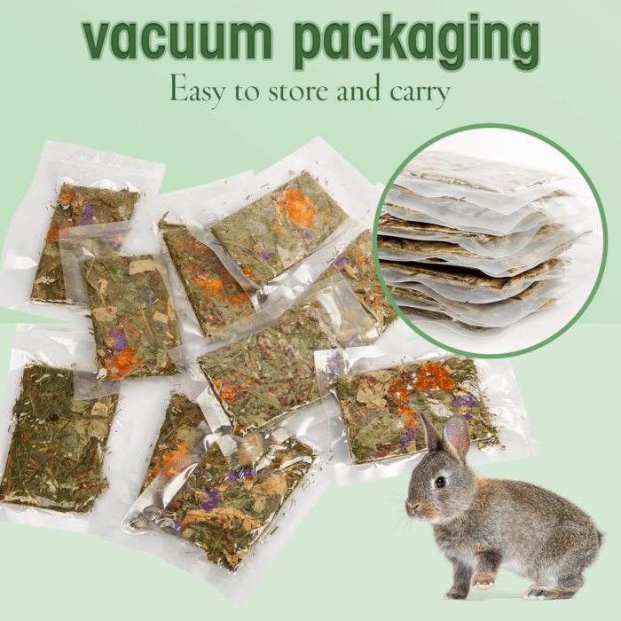 Rabbit Natural Treats,10Pcs Timothy Hay Toys Chips Bunny Chew Toys with Herbal Flowers Guinea Pig Treats for Hamster Chinchillas Gerbils Rats Small Animals Teeth Care Crisp Snacks - Image 3