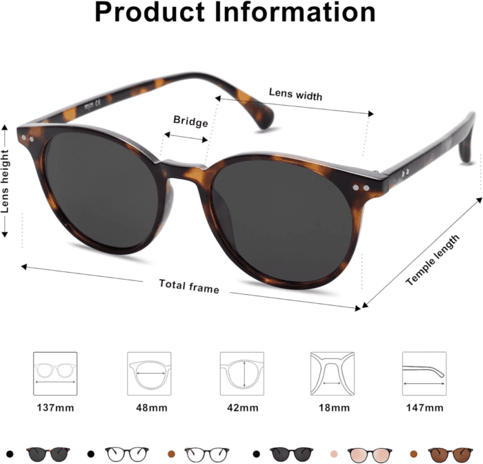 Small round Classic Polarized Sunglasses for Women Men Vintage Style UV400 Lens SJ2113 - Image 5