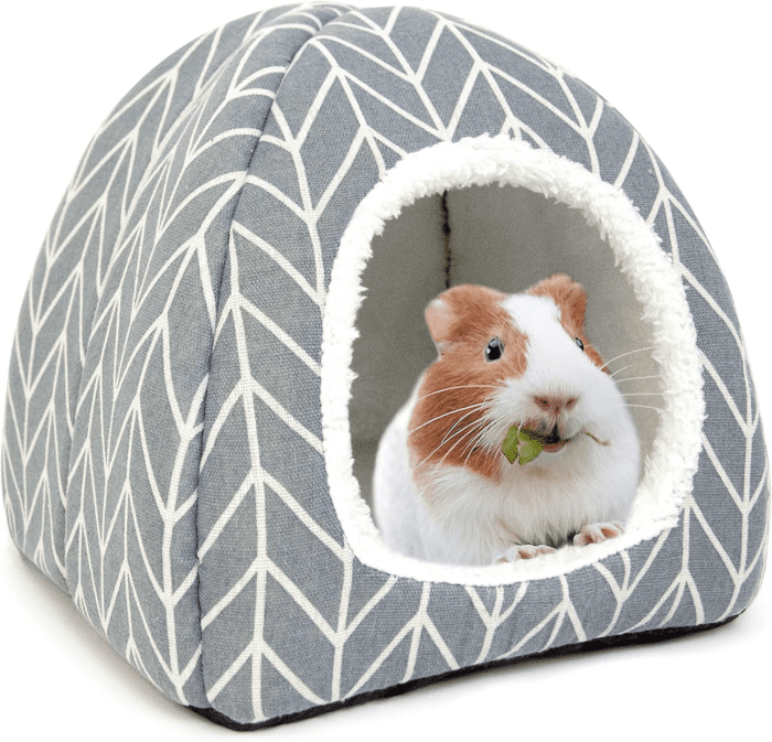 Guinea Pig Hideout Bed Rabbit House Cave Accessories Cozy Hide-Out for Bunny Hedgehog Ferret Chinchilla&Other Small Animals (Grey)