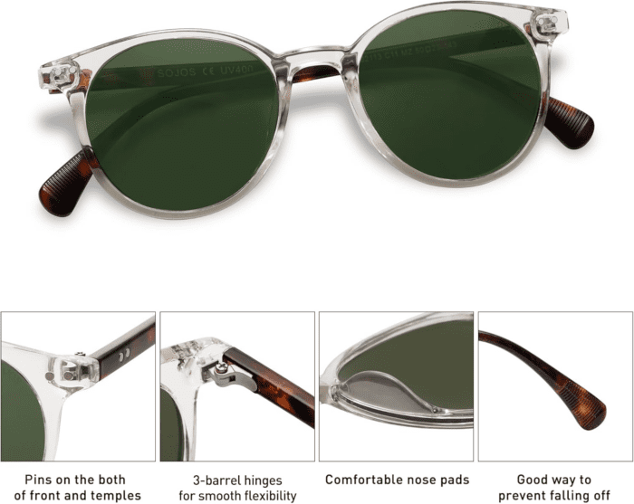 Small round Classic Polarized Sunglasses for Women Men Vintage Style UV400 Lens SJ2113 - Image 4