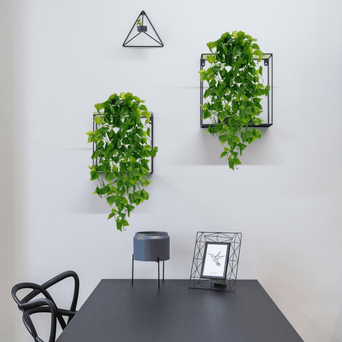 Fake Hanging Plants, 2Pcs Artificial Hanging Plant, Faux Pothos Vines Hanging Plant Greenery for Wall Home Living Room Indoor Outdoor Decor (No Baskets) - Image 7