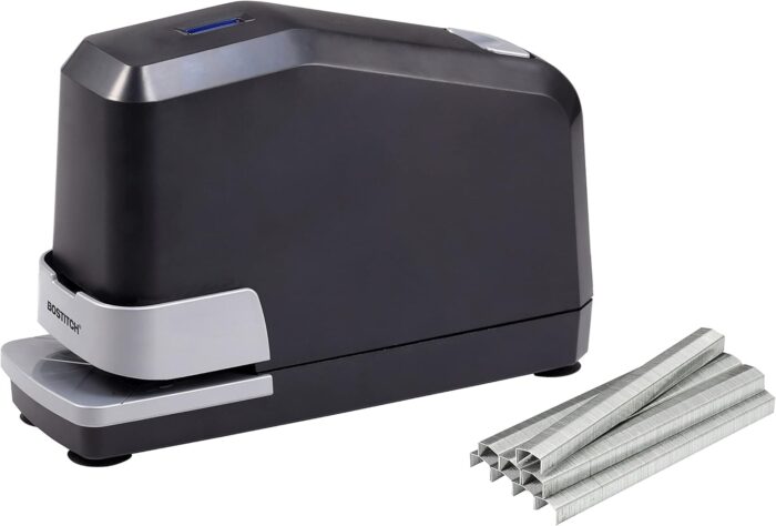 Office Impulse Heavy Duty Electric Stapler Value Pack, 45 Sheet Capacity, Includes 5,000 Staples & Staple Remover, No-Jam, Faster Stapling, Black