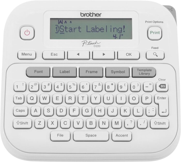 P-Touch PTD220 Home/Office Everyday Label Maker | Prints Tze Label Tapes up to ~1/2 Inch White