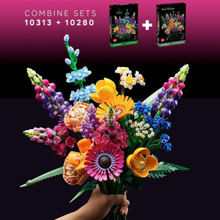 Icons Flower Bouquet Building Set - Artificial Flowers for Decoration for Home and Display, Ages 18+ - Small Fake Flowers for Table, Desk, Office - Gift for Valentines Day for Her and Him - 10280 - Image 8