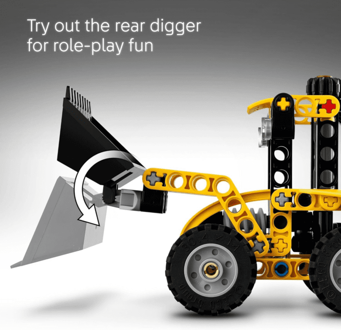 Technic Backhoe Loader Construction Toy - Building Toy Set for Boys and Girls, Ages 7+ - Educational Gift Idea for Kids Birthday with Usable Back Digger, Scoop, & Outriggers - 42197 - Image 5