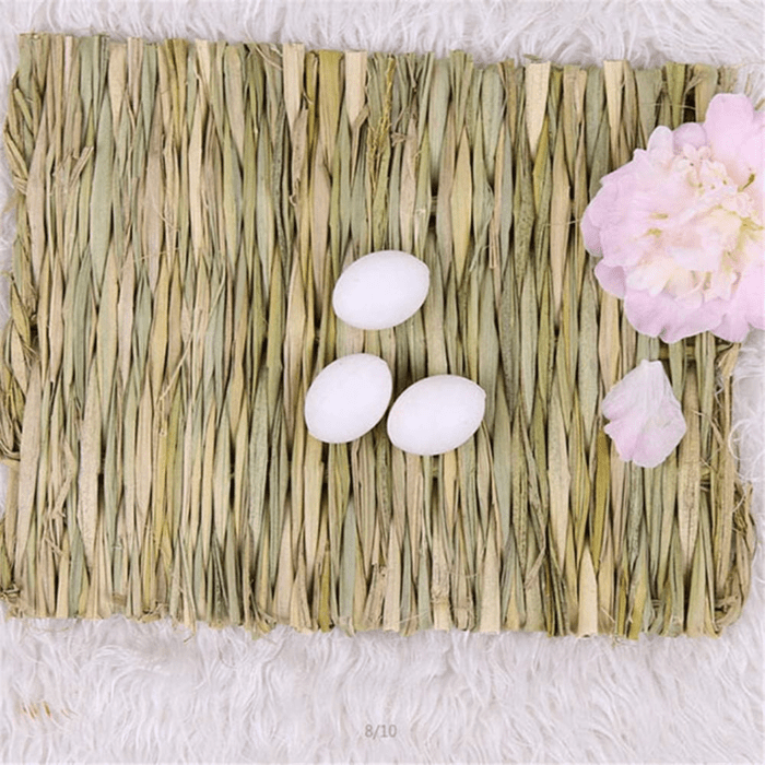 Grass Mat Woven Bed Mat for Small Animal Bunny Bedding Nest Chew Toy Bed Play Toy for Guinea Pig Parrot Rabbit Hamster Rat(Pack of 3) - Image 6