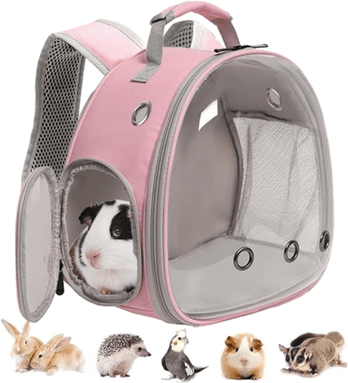 Guinea Pig Backpack, Space Capsule Bubble Window Small Animal Backpack for Guinea Pig, Bird Bunny Rabbit