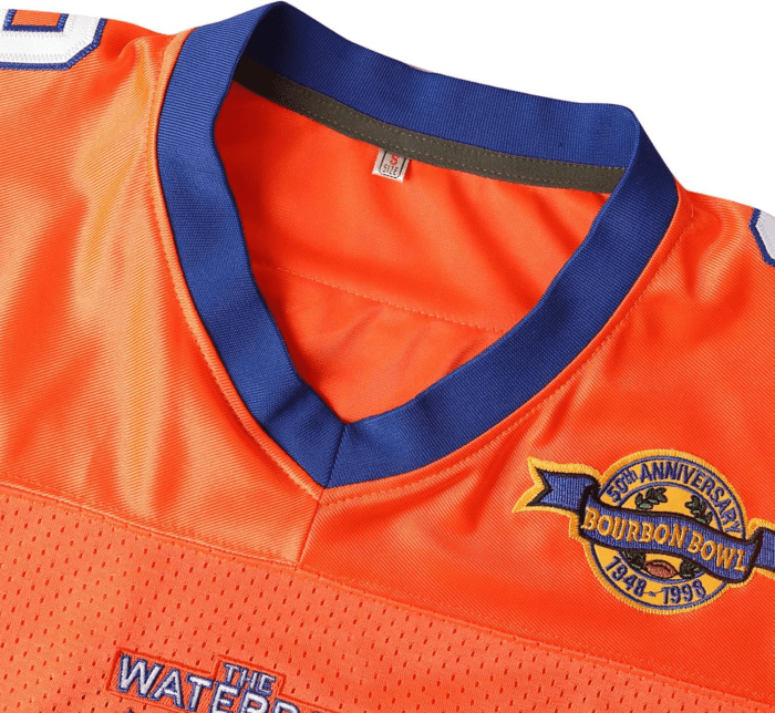 Bobby Boucher #9 the Waterboy Adam Sandler Movie Mud Dogs Bourbon Bowl Football Jersey - Image 3