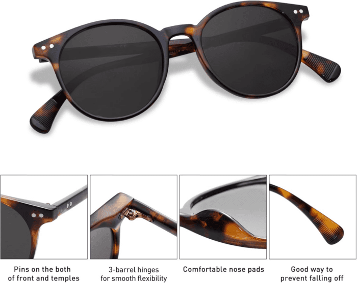 Small round Classic Polarized Sunglasses for Women Men Vintage Style UV400 Lens SJ2113 - Image 4