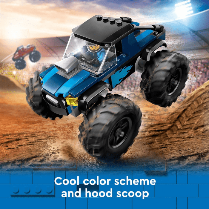 City Blue Monster Truck Off-Road Toy Playset with a Driver Minifigure, Imaginative Toys for Kids, Fun Gift for Boys and Girls Aged 5 Plus, Mini Monster Truck, 60402 - Image 4