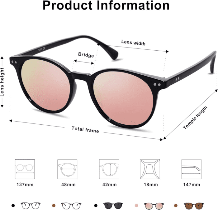 Small round Classic Polarized Sunglasses for Women Men Vintage Style UV400 Lens SJ2113 - Image 5