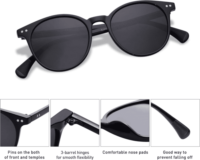 Small round Classic Polarized Sunglasses for Women Men Vintage Style UV400 Lens SJ2113 - Image 4