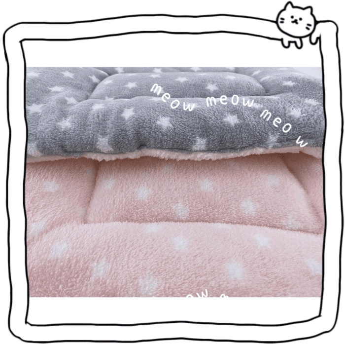 Small Animal Plush Bed, Bunny Bed, for Bunny, Squirrel, Hedgehog, Pink and Gray 2Pcs. - Image 3