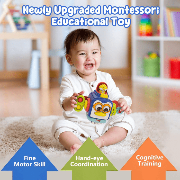 Montessori Toys for 1 Year Old, Sensory Toys for Toddlers 1-3, Travel Activities Busy Cube, Baby Gifts for 12 18 Month, Motor Skills Educational Learning Toys - Image 2