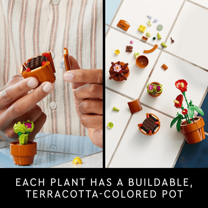 Botanicals Tiny Plants - Artificial, Fake Indoor Plant Building Set for Home, Kitchen, Desk Decoration, Adults Ages 18+ - Gift for Valentines Day for Her and Him - 10329 - Image 5