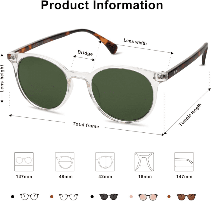 Small round Classic Polarized Sunglasses for Women Men Vintage Style UV400 Lens SJ2113 - Image 5