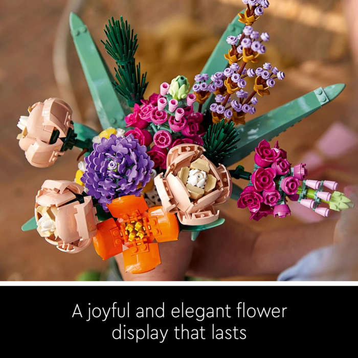 Icons Flower Bouquet Building Set - Artificial Flowers for Decoration for Home and Display, Ages 18+ - Small Fake Flowers for Table, Desk, Office - Gift for Valentines Day for Her and Him - 10280 - Image 2