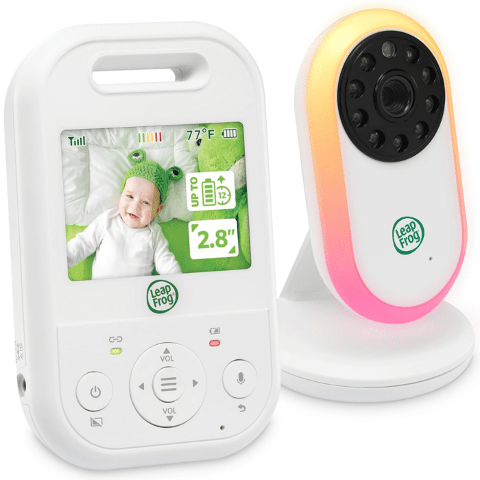 LF2423 Baby Monitor, 2.8” Screen Video Monitor with Camera, 2-Way Audio, 1000Ft Range, Night Vision, Soothing Lullabies, Temperature Sensor, Secure Transmission No Wifi