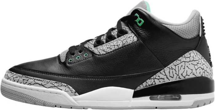 Air Jordan 3 Retro Black/Green Glow Wolf-Grey (CT8532 031)