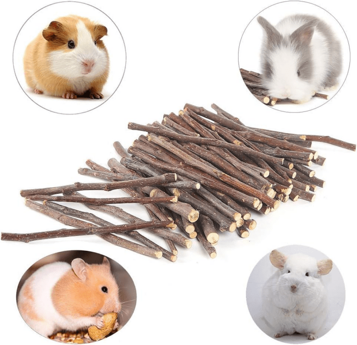 250G Apple Sticks Small Animals Molar Wood Treats Toys for Rabbits Chinchillas Guinea Pig Hamster Gerbil Parrot Bunny and Small Animals Chew Stick Toys Treats - Image 4