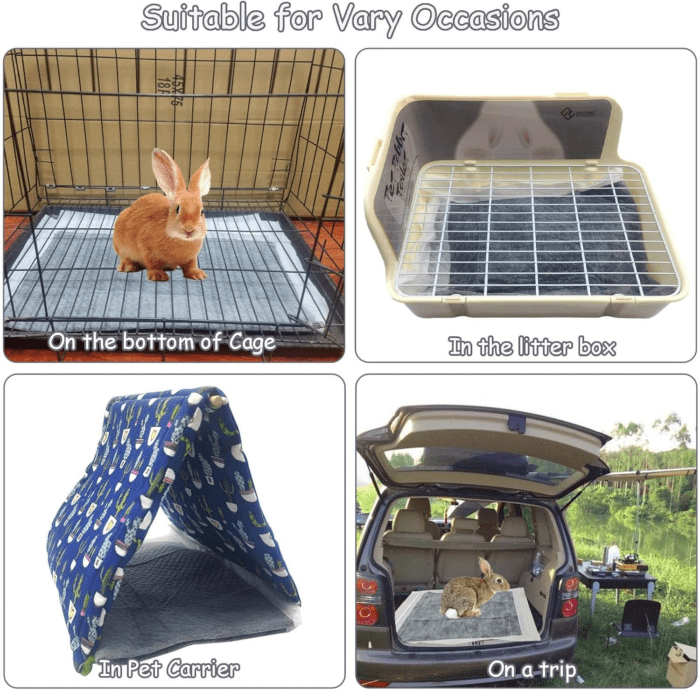 Rabbit Pee Pads 18" X 24" 100 Pcs Guinea Pig Super Absorbent Cage Liners Bunny Disposable Black Carbon Diapers Small Animal Training Accessories with Quick-Dry Surface - Image 6