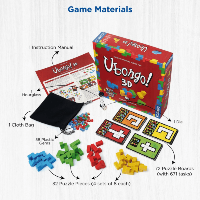 Ubongo 3D - a Kosmos Game | Geometric Puzzle Game with Three-Dimensional Blocks | Family Friendly Fun Game | Highly Re-Playable | Quality Components (Made in Germany) | 1 to 4 Players, Ages 8 and Up - Image 4