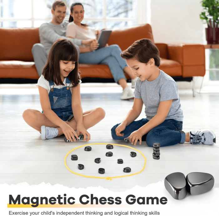 Magnetic Chess Game, Magnet Game with Rope, Party Travel Desktop Magnetic Strategy Game, Kids Gifts Family Games Educational Games for Kids and Adults - Image 2