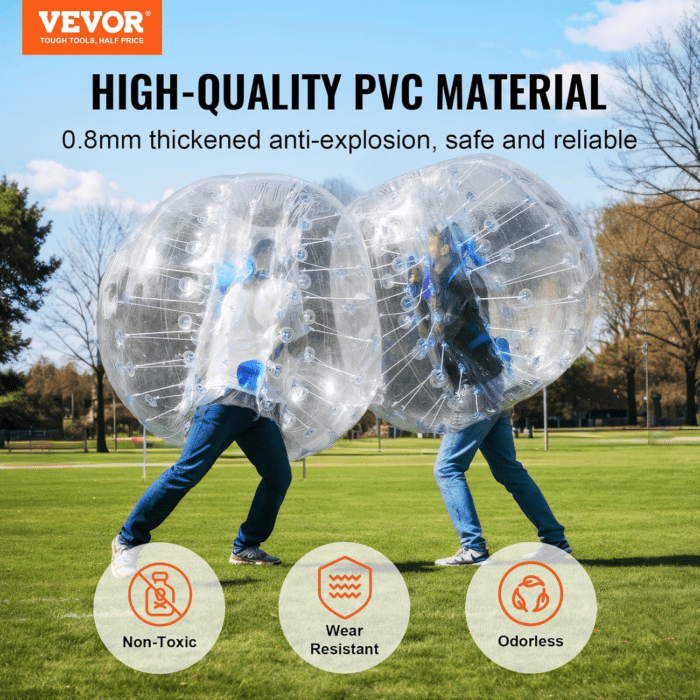 Inflatable Bumper Balls 2-Pack, 4FT/1.2M Body Sumo Zorb Balls for Teen, 0.8Mm Thick PVC Human Hamster Bubble Balls for Outdoor Team Gaming Play, Bumper Bopper Toys for Garden, Yard, Park - Image 2