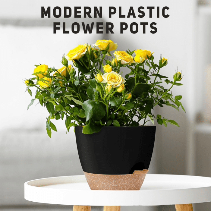 12" 10" 9" Large Self Watering Plant Pots, 3 Pack Flower Pots Planters with Multi Mesh Drainage Holes for Indoor Outdoor Garden Plants and Flowers (Black) - Image 7