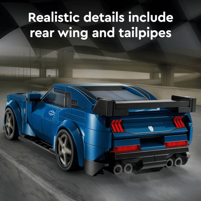 Speed Champions Ford Mustang Dark Horse Sports Car Toy, Buildable Ford Mustang Toy for Kids, Blue Toy Car Model Set, Gift Idea for Boys and Girls Aged 9 Years Old and Up, 76920 - Image 4