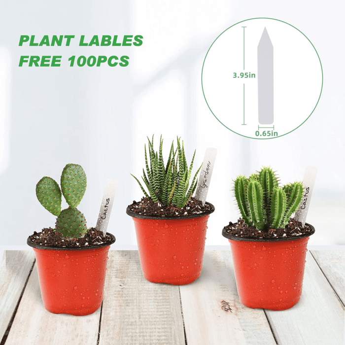 4" Small Plastic Plant Nursery Pot/Pots (100Pcs Pots and 100Pcs Plant Labels) Seedlings Flower Plant Container (Red) Seed Starting Pots Indoor Outdoor - Image 5