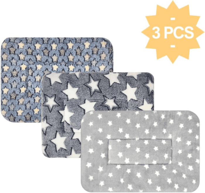 3PCS Guinea Pig Bed Soft Rabbit Bedding Cage Liner Warm Bunny Mats Pee Pads Fleece Blanket Plush Hamster Sleep Beds Ferret Squirrel Hedgehog Rat - Image 6