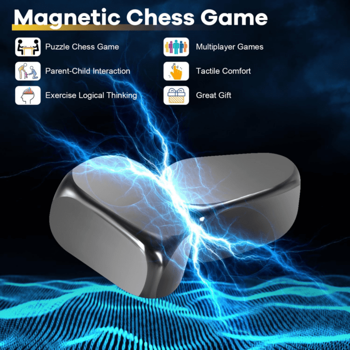 Magnetic Chess Game, Magnet Game with Rope, Party Travel Desktop Magnetic Strategy Game, Kids Gifts Family Games Educational Games for Kids and Adults - Image 5