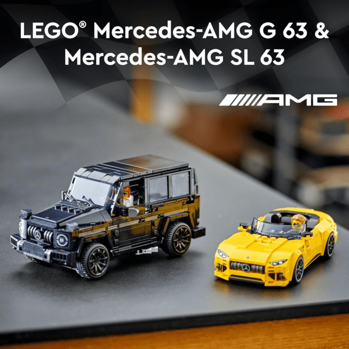 Speed Champions Mercedes-Amg G 63 & Mercedes-Amg SL 63 F1 Toy Car, Formula 1 Vehicle Set for Kids, 2 Building Sets with 2 Driver Minifigures, Convertible Toy Car Gift for Boys and Girls, 76924 - Image 2