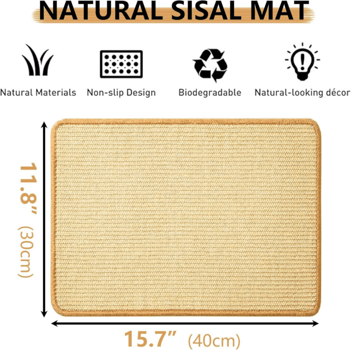 2PCS Rabbit Scratch Mat Natural Bunny Scratching Pad Claws and Teeth Care Rabbit Mats for Cages Rabbit Chew Toys for Bunny Pet Cage Bedding for Biting Sleeping Nesting, 16X12 - Image 2