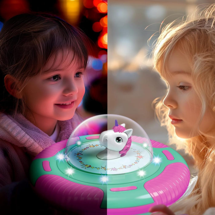 Unicorn Sit and Spin Toy for Toddlers Girls Ages 1-3 2-4, Birthday Gift for 2 3 4 Years Old Girl, 360° Spin Seat Kids Indoor Interactive Sensory Toy with LED & Music - Image 5