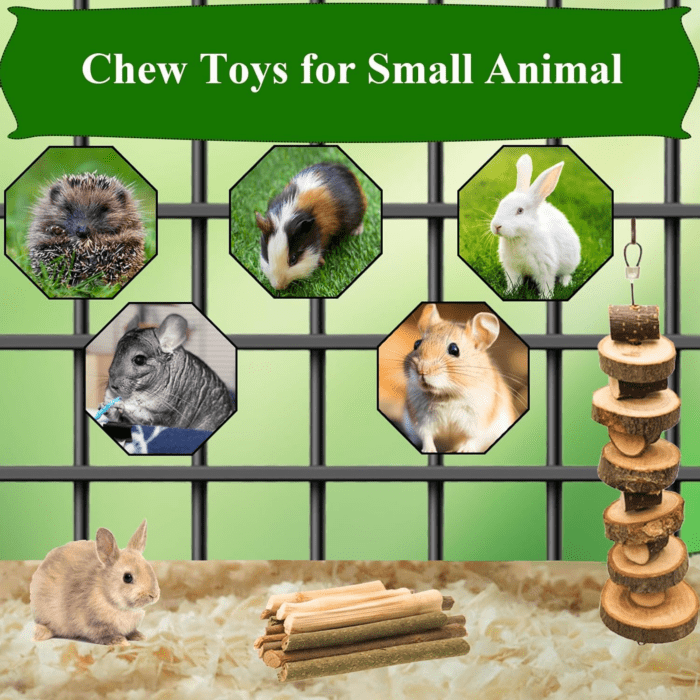 Rabbit Toys, Guinea Pig Toys 25 Pcs Natural Timothy Hay Bunny Chews and Treats for Hamster Chinchilla Gerbil - Image 7