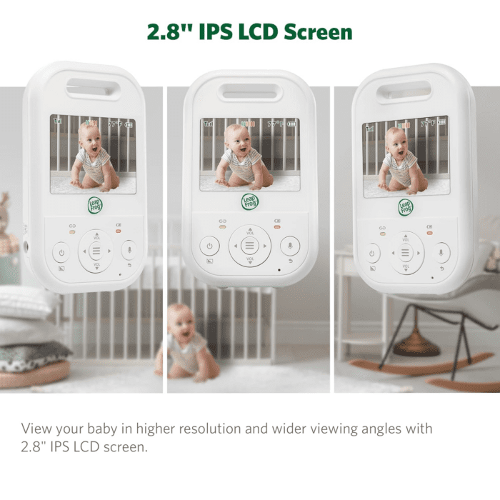 LF2423 Baby Monitor, 2.8” Screen Video Monitor with Camera, 2-Way Audio, 1000Ft Range, Night Vision, Soothing Lullabies, Temperature Sensor, Secure Transmission No Wifi - Image 3